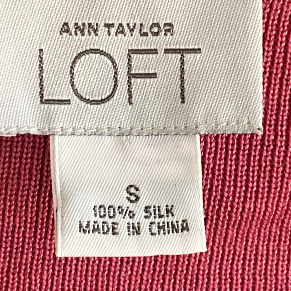 Ann Taylor Loft 100% silk knit cardigan button down jacket size S - Picture 7 of 12
